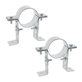 Pastlla 2 Pcs 3.62 Inch Steel Adjustable Pipe Bracket Clamp, Round Gas Vent Pipe Strap B Vent Wall Bracket with Mounting Screws, Wall Strap for ventilation Chimney Drainage