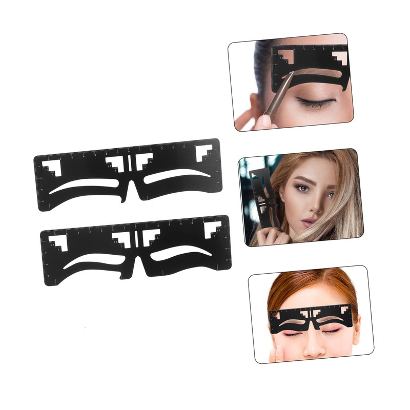 IWOWHERO Eyebrow Ruler Set 2pcs Eyebrow Stencil Level for Fast