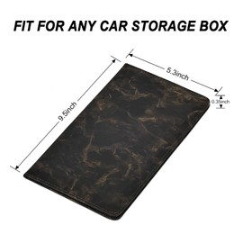 HERRIAT Car Registration and Insurance Card Holder,Marble Leather Vehicle Glove Box Automobile Documents Paperwork Wallet Case Organizer for ID, Key Contact Information Cards,Men&Women