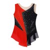 JEATHA Kids Girls Shiny Rhinestones Sleeveless Figure Skating Dress Dance