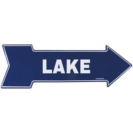 Lake Right Arrow Vintage Looking Sign Metal Arrow Sign for Street Bar Cafe Home Shop Man Cave Decor 17X5inch