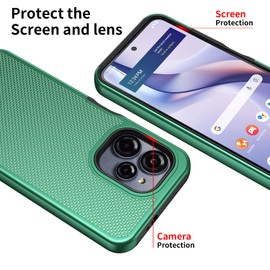 Mocotto for BLU View Speed Ultra 5G Case with Tempered Glass Screen Protector Dual Layer Heavy Duty Shockproof Protection (Dark Green)