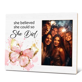 BXVRT Womens Inspirational Quotes Photo Frame, Encouragement Gifts For Friends Sisters, Butterfly Picture Frame Gifts For Graduation Birthday, New Job Gifts, Positive Gifts For Home Office Decor 14
