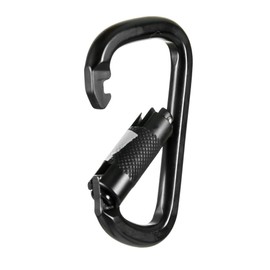 Fusion Climb Swift Auto Lock Modified D Shape Carabiner Second Generation Black Silver 10-Pack