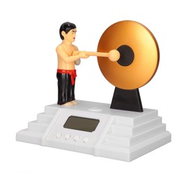 VBESTLIFE Lauter Wecker, der Gong Ertönte, Kreativer Digitaler Wecker mit Gongstab, Unterstützt Bildschirmhintergrundbeleuchtung, Ideal für Teenager mit Schwerem Schlaf, Kinder, Lustiges