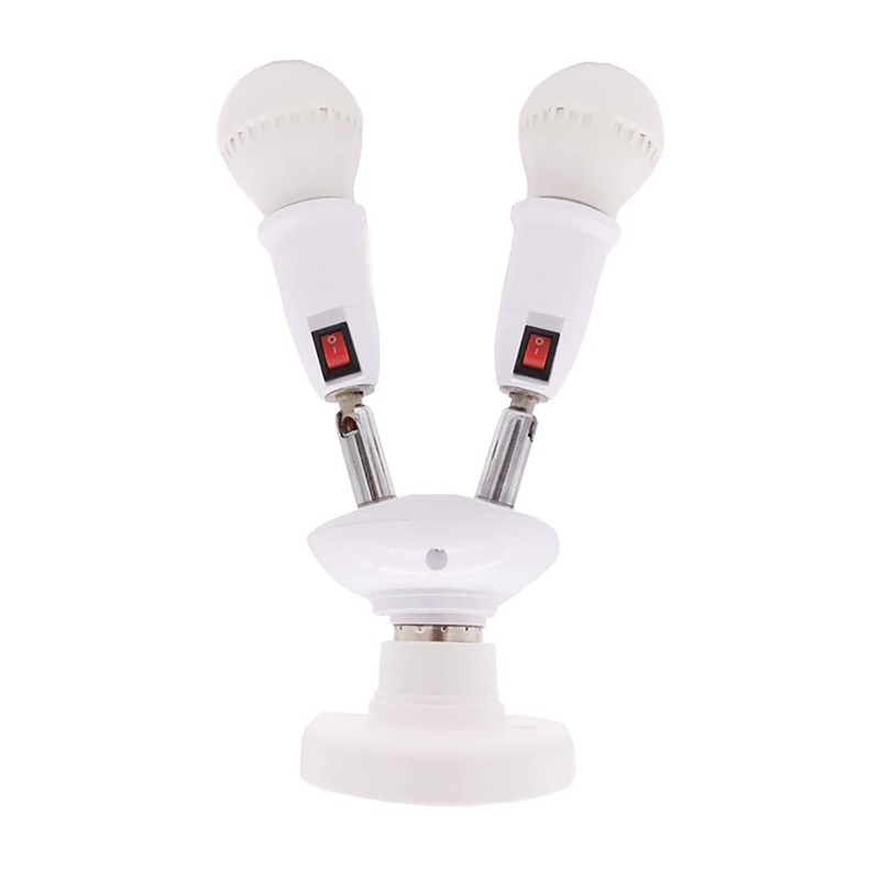 CLWHJ-360 Degrees Adjustable 2 in 1 E26/E27 Splitter Socket Adapter.