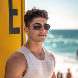 Peekaco Aviator Sunglasses Polarized UV Protection for Men Women, Pilot Style Durable Metal Frame with Spring Hinges, UV400