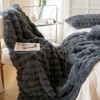 YeyeCyrilze Bubble Blanket Faux Fur Blanket Cuddly Blanket Fluffy Fluffy