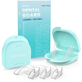 Litlcutie Mouth Guard for Grinding Teeth at Night,Upgraded Safety EVA Material, Night Guards for Teeth Grinding, 4 Pack/Small Size,Transparent