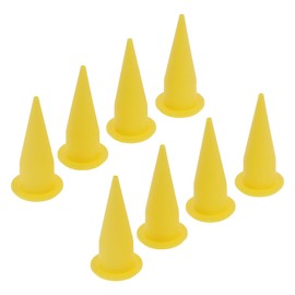 8PCS Cone Nozzle PE Plastic Reusable Yellow Corrosion Replacement for Caulking Caulk Applicator Tool