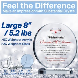 Regalo de graduación unico de la escuela de enfermería para ella, personalizado con el nombre de la graduada, la escuela, el título, la fecha de graduación, para la hija, la nieta (M - 6.5")