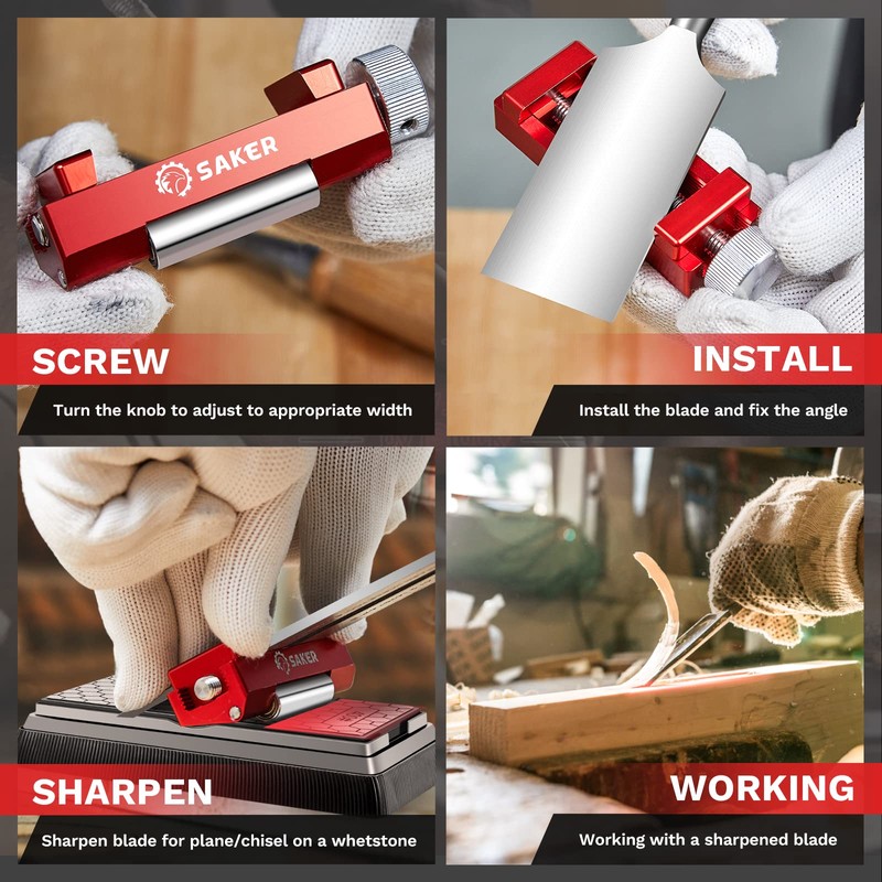 Saker Saker Honing Guide Tool Upgraded - Off-Center Sharpening Holder