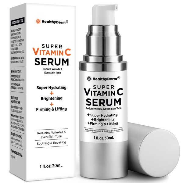 Women's Super Vitamin Face Serum: Anti Aging Facial Skin Care with Hyaluronic Acid, Niacinamide, Peptides, Vit C, E- Face Cream for Mature Women Over 70 60 50