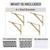 4 Pcs Gold Shelf Brackets Triangle Shelving Brackets Right Angle