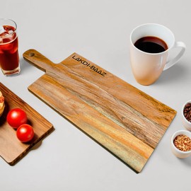 Lakdi Baaz Premium Wooden Platter Square Cutting Board Serving Board Chopping Board