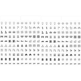 TRINENOX 200PCS Black Light Switch Labels Stickers, Durable Clear Switch IDs for Fan Heater Bed Bathroom Kitchen Garage Laundry Room, Light Switch Labels for Home, Office, School, Hotel