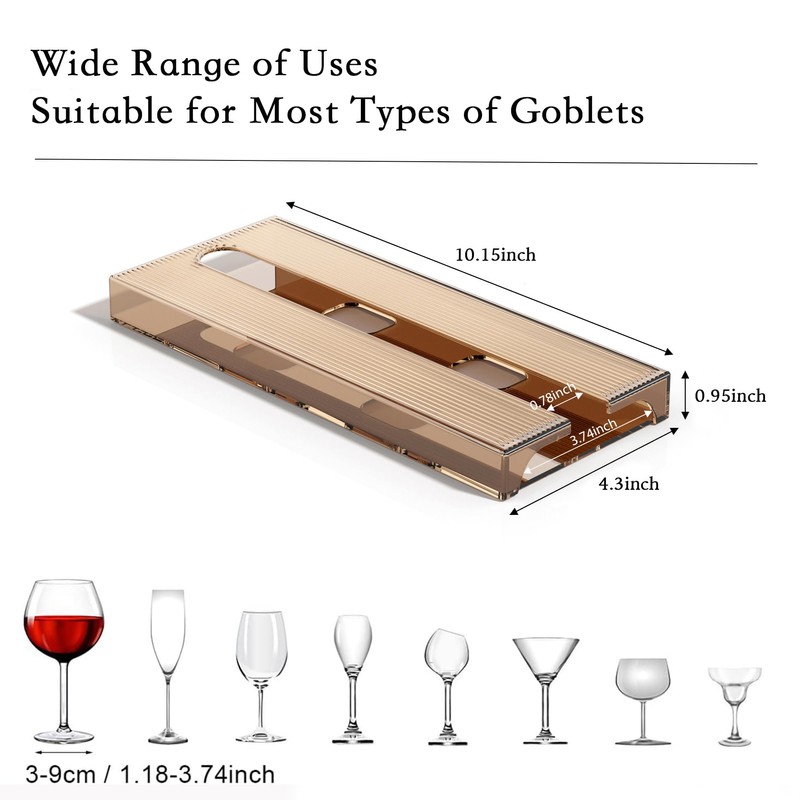 Vaisoeny Wine Glass Holder - 2 Pack Under Cabinet Translucent