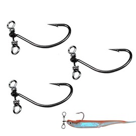 30pcs Drop Shot Fishing Hooks with Drop Shot Rig and Swivel in-line Drop Shot Rig Fishing Hooks for Bass,Perch