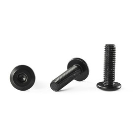 GOHODOMINO M5 x 16mm 20Pcs Flat Head Hex Socket Cap Screws Bolts, Stainless Steel 304 (18-8), Full Thread, Black Oxide