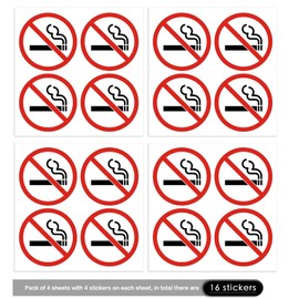 dealzEpic - No Smoking Sign Stickers - Self Adhesive Peel and Stick Decals - Small Size of 1.57 inches in Diameter
