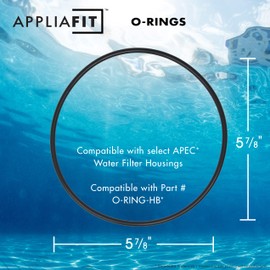 AppliaFit O-Rings Compatible with APEC Systems O-Ring-HB for 10" or 20" Big Blue and Clear Water Filter Housings (4-Pack)