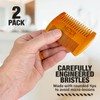 Beard Comb for Men Solid Beech Wood Handmade with Leather
