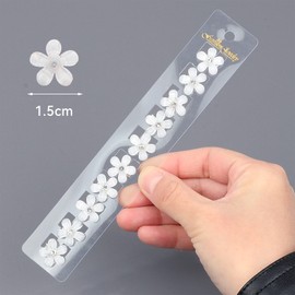 Pack of 10 White Flowers Mini Hair Clips, White Flowers Rhinestones Hairpin, Cute Flower Hair Accessories Mini, White Flower Elegant Hair Pins, Small Flower Clips for Women, Girls, Wedding, Festival