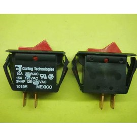 Suitable for Carling Technologies 1019R Rocker Switch, ON-Off, 15A 125VAC, 2-Pin Copper Terminals