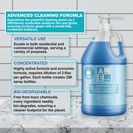 Active Element All Surface and Glass Cleaner Concentrate- Makes 256 Gallons of Powerful All Purpose Cleaner Bulk - Floor Cleaner Concentrate - All Purpose Cleaner Concentrate