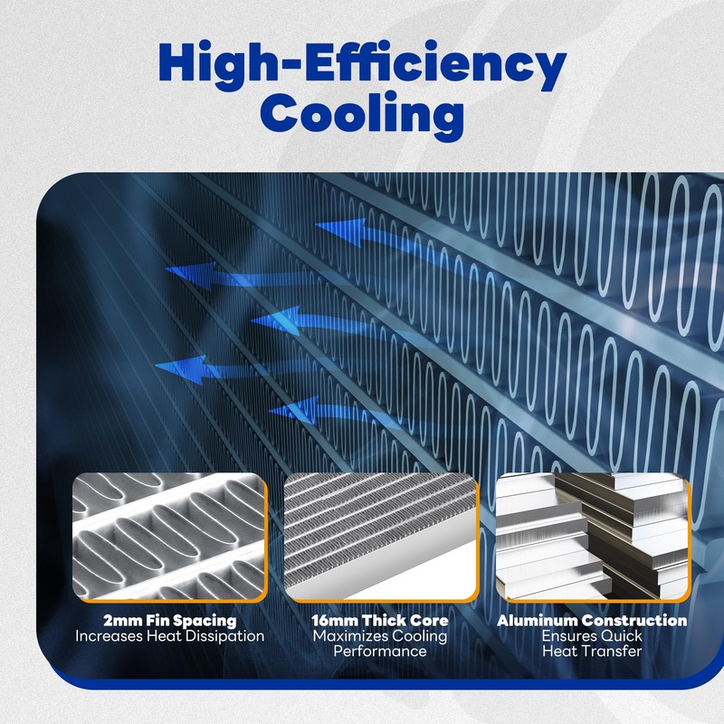 SYNTHACY Aluminum Radiator Compatible with Honda Accord 1998-2002 2.3L/3.0L
