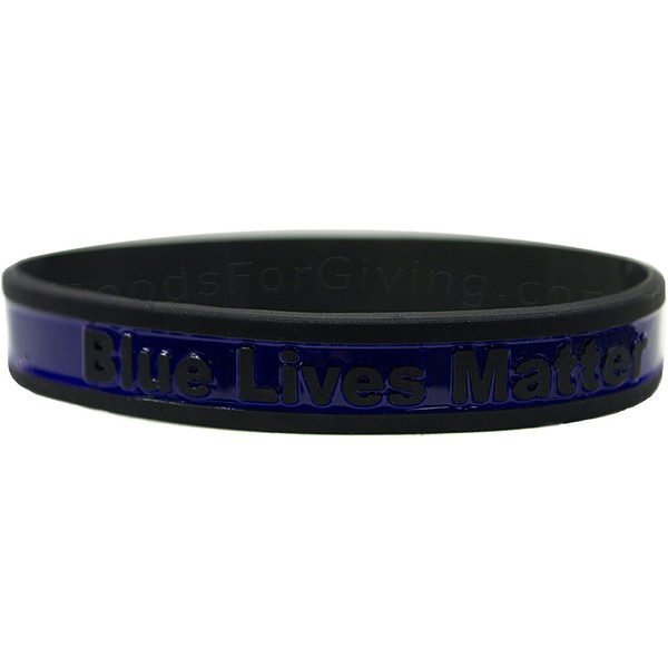 Goods For Giving Thin Blue Line Bracelet Blue Lives Matter Police Support · 1, 5, 10, 25, 50, 100 Packs