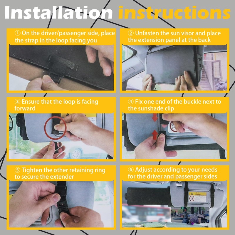 Polarized Sun Visor Extender for Car with PC Lens &