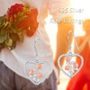 Rose Earrings 925 Sterling Silver Flower Floral Dangle Earrings Jewelry