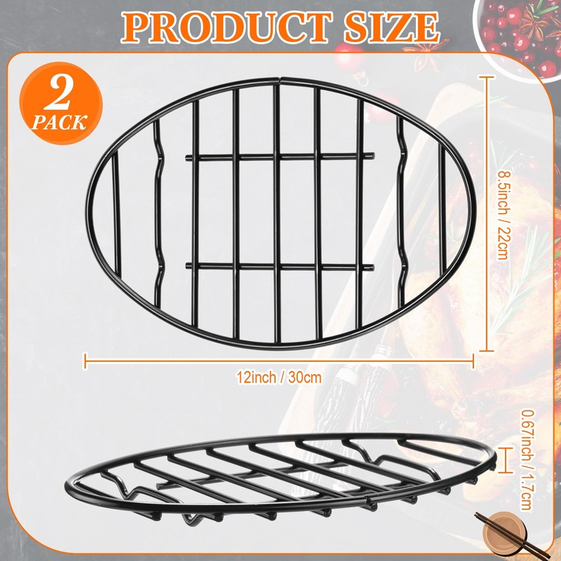 Nuogo 2 Pcs Roasting Rack Roasting Pan Approximately 12 x