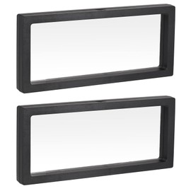 MECCANIXITY Floating Frame Display Holder Stand 3D Jewelry Display Box 11.81 x 4.33 x 0.79 inch Black for Ring Necklace Bracelet Earring Pack of 2