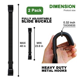 2PCS Trash Can Locks for Animals, Adjustable Garbage Can Lid Locks Security Strap, Raccoon Bear Proof Trash Can Lock, for Outdoor Garbage Can with Lid,Fits Multiple Sizes Cans