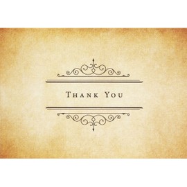 Vintage Parchment Thank You Cards (Stationery, Note Cards, Boxed Cards)