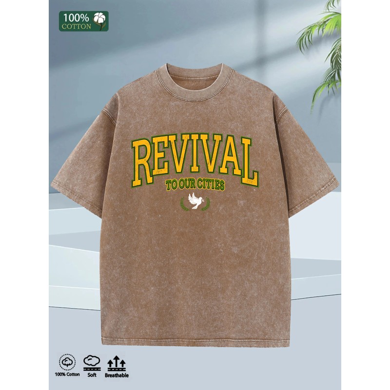 Mens Oversized Summer Washed Tee 100% Cotton 5 Colors Chicago