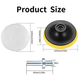 7 Pcs 5 Inch Car Polishing Pads for Drill, Wool Drill Polishing Waxing Buffing Pads, Car Buffer Polisher Kit for Car Detailing, Polishing, Sanding, Waxing, Sealing Glaze, with Drill Adapter