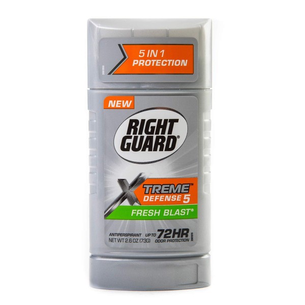 Right Guard Xtreme Invisible Solid Anti-Perspirant/Deodorant, Fresh Blast with Power Stripe for Men, 2.6 oz
