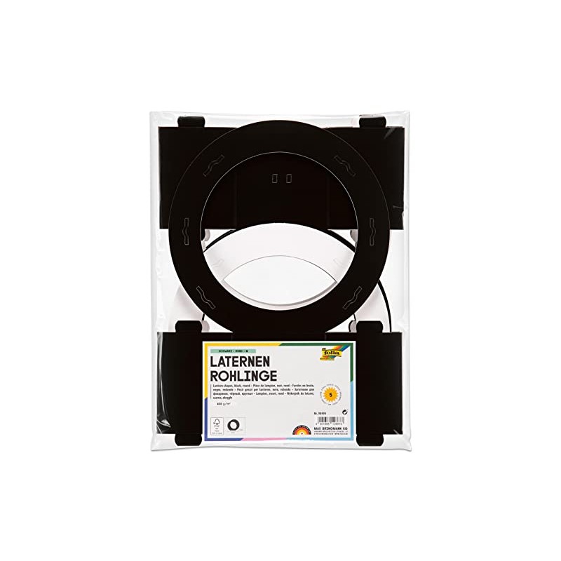 Folia Round Lantern Blanks Pack of 5 Black