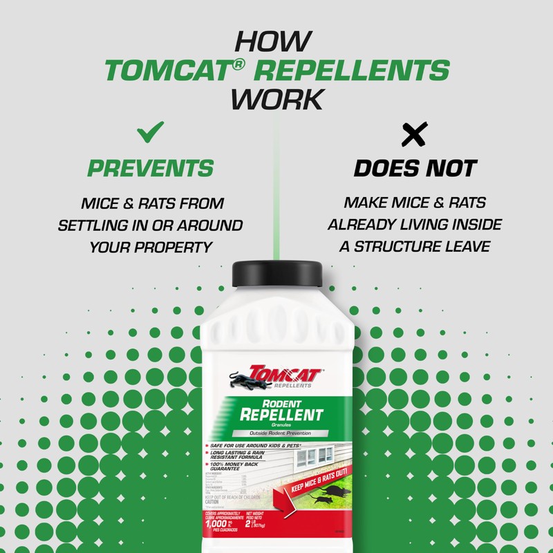 Tomcat Repellents Rodent Repellent Granules, For Outdoor Mouse and Rat