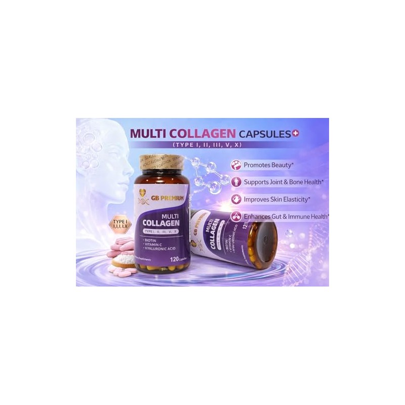 Multi Collagen Capsules, Type I, II, III, V & X,