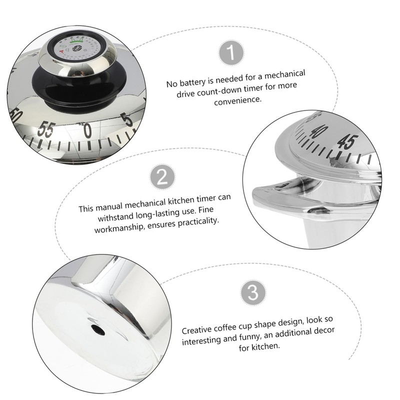 Ciieeo Mechanical Cooking Timer Creative Pot Shape Design for Management