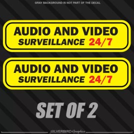 Silverbird Graphics Surveillance sticker audio video camera recording vehicle caution notice safety