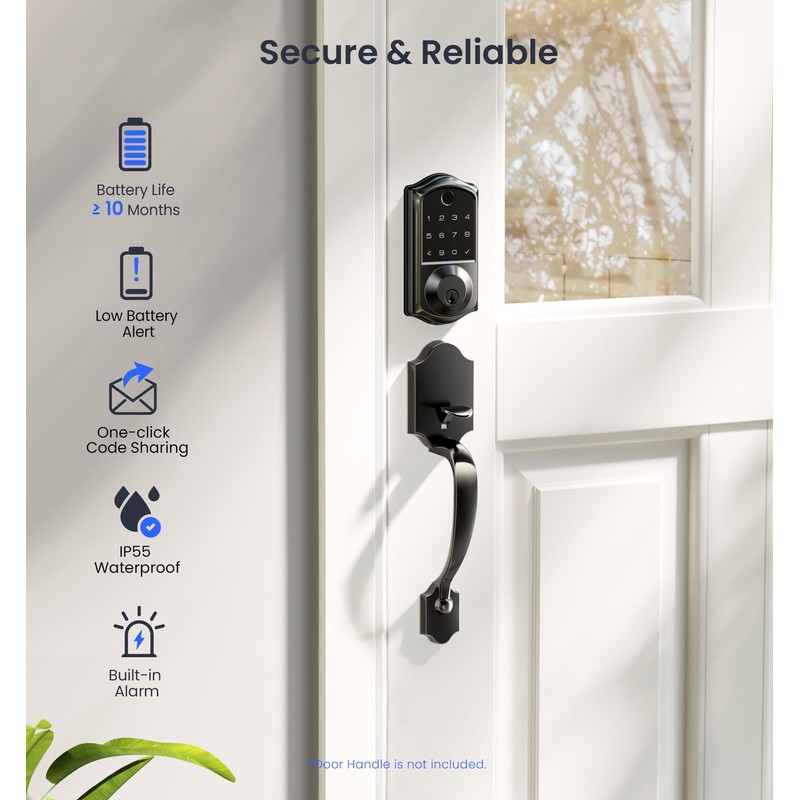 Veise VE017 Fingerprint Smart Door Lock, App Control, 7-in-1 Keyless