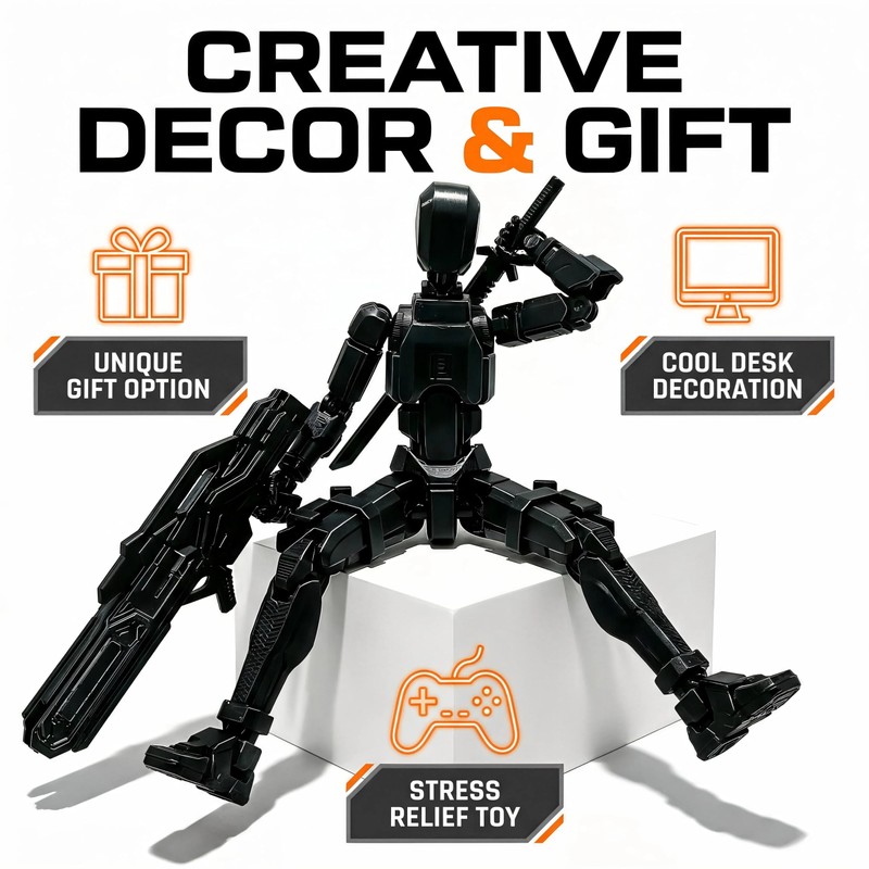 Dumwick T13 Action Figure Set,3D Printed Dummy Robot 13 Action