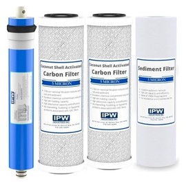 IPW Industries Inc. | Complete Reverse Osmosis Water Filter Replacement Kit for Krystal Pure KR15 - Membrane Filter, Carbon Block Filters, Polypropylene Sediment Filter for Efficient Water Filtration