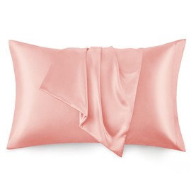 Love's cabin Satin Pillowcase for Hair and Skin (Coral, 20x26 inches) Similar to Silk Pillow Cases, Pillow Cases Standard Size Set of 2 - Satin Cooling Pillow Covers with Envelope Closure