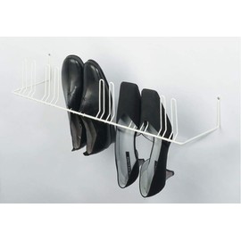 Gedotec Shoe Rack Wall Mounting Shoe Holder Wardrobe Shoe Rack for Screwing | Bracket for 6 Pairs of Shoes | Width: 630 mm | Metal RAL 9010 Pure White | 1 Piece - Shoe Hanger for Hallway & Hallway